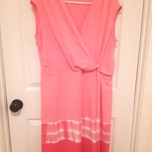 Cap Sleeve Fit and Flare Dress in Rose Tie Dye